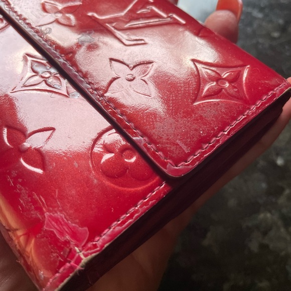 970067E YV Louis Vuitton Wallet Red Monogram Vernis - Picture 5 of 8
